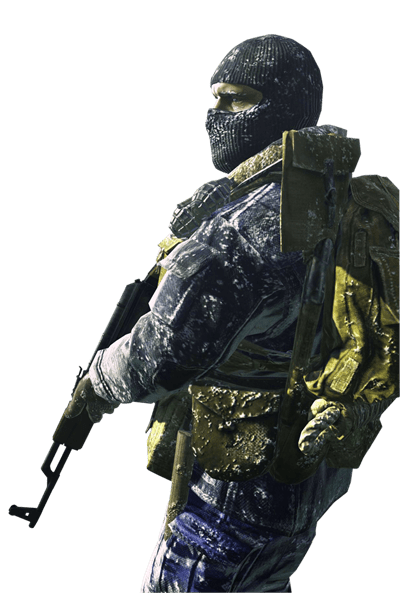 A soldier in the Call Of Duty game